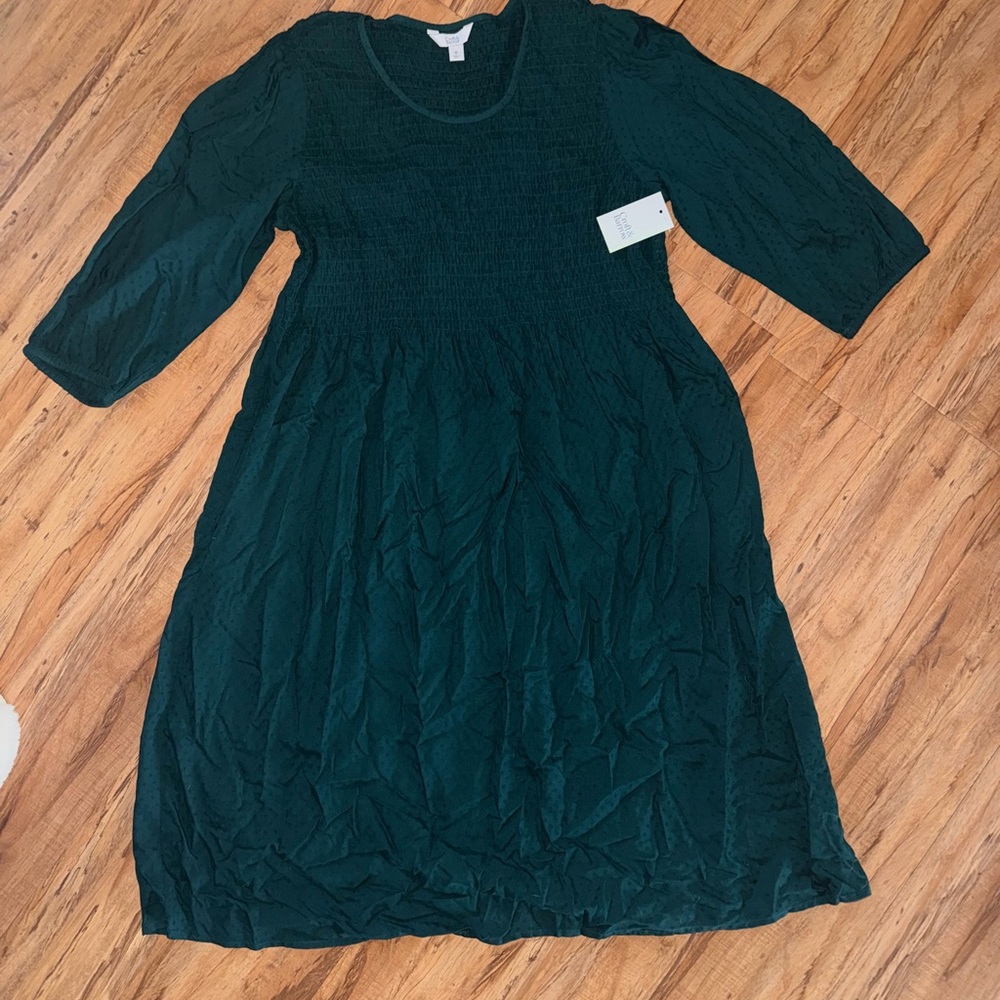 Croft & Barrow Teal Textured MIDI dress